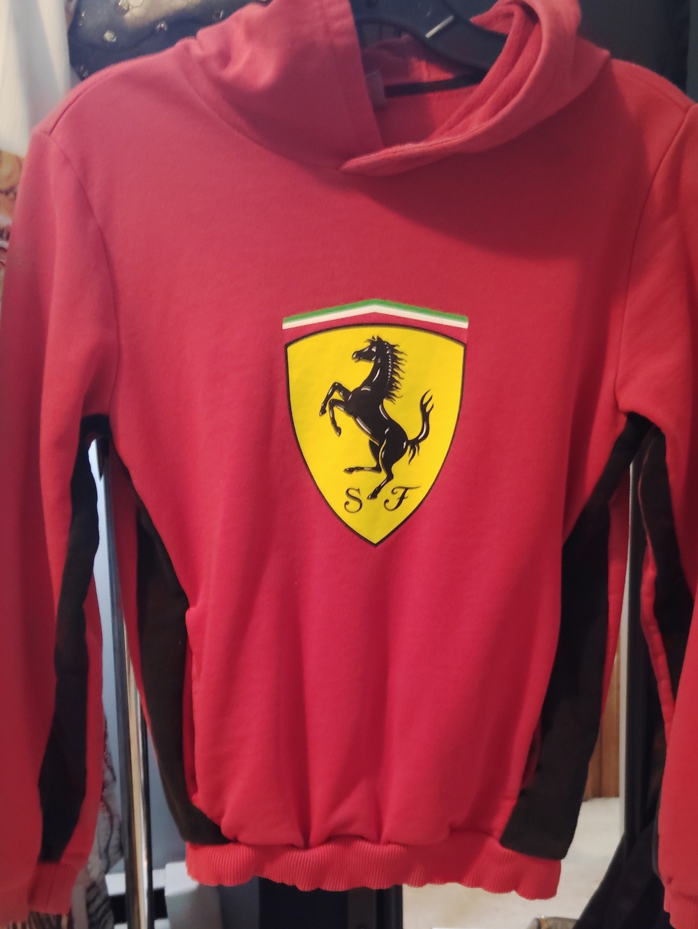 Ferrari +Puma Red Hoodie with Ferrari Shield Logo 11-12Y